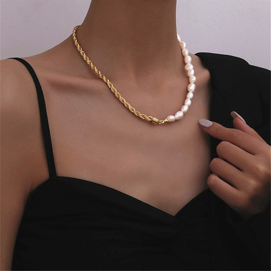 Pearl twisted chain necklace