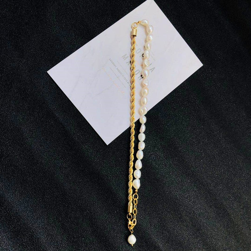 Pearl twisted chain necklace