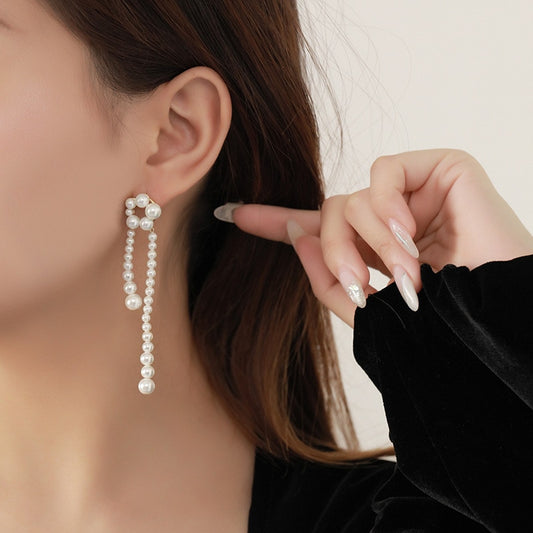 925 pearl tassel pierce