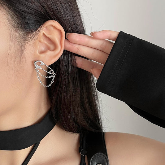 925 double chain pin stud pierce