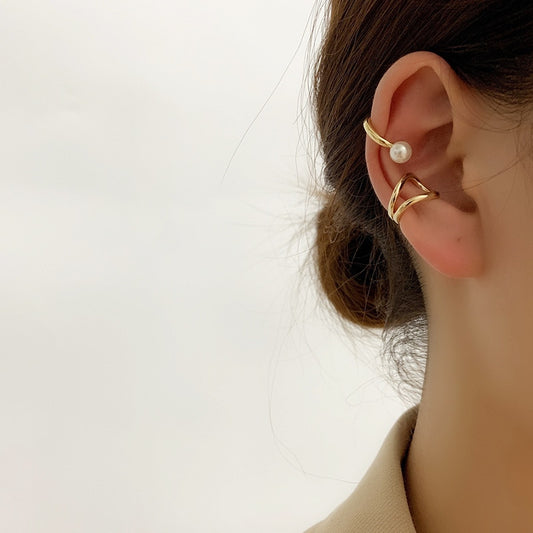 Metal geometric circle ear cuff