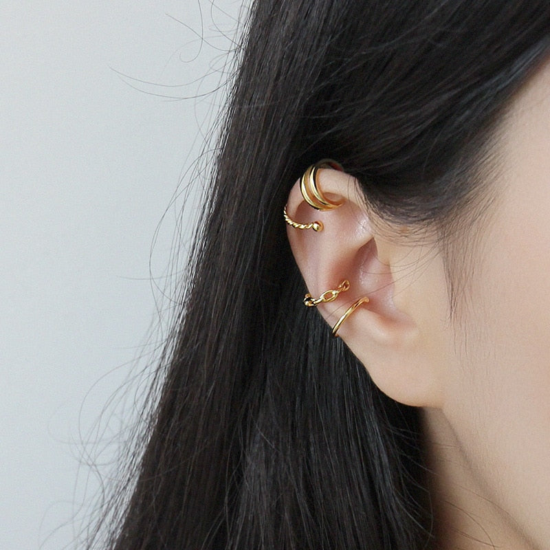4 pair chain layer ear cuff