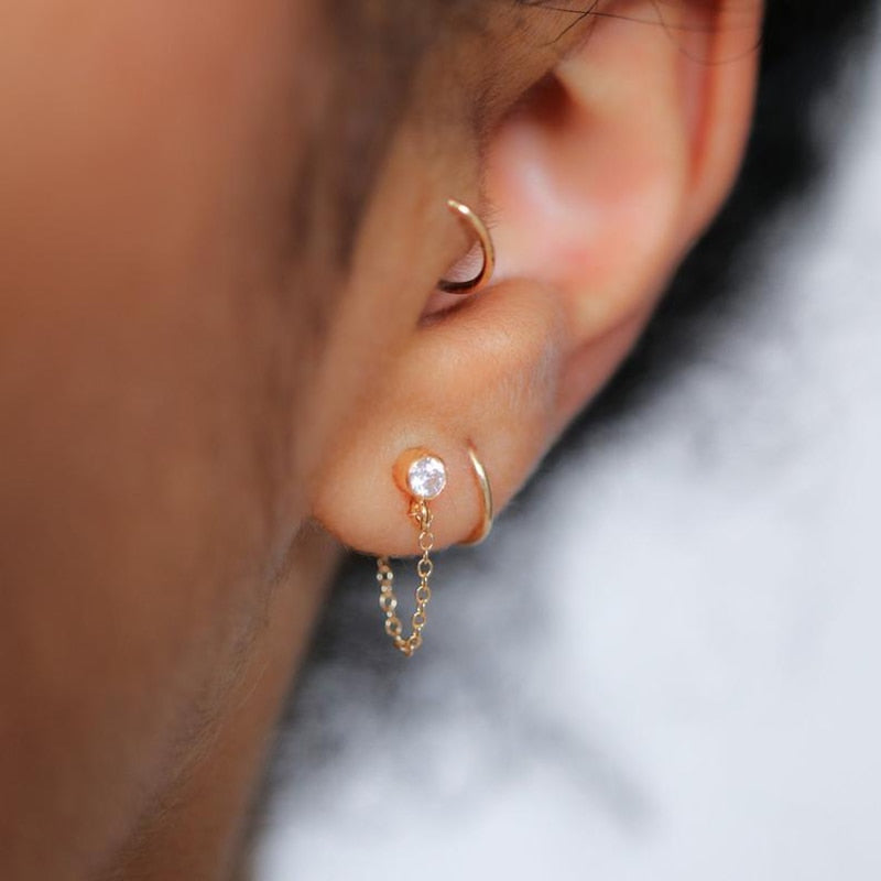 14K filled chain pierce