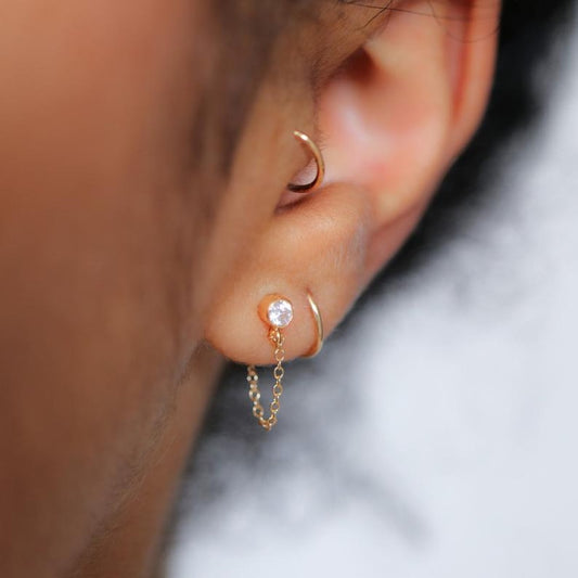 14K filled chain pierce