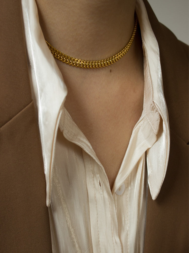 Stainless wide chain necklaces