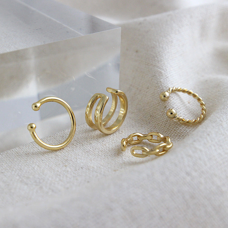 4 pair chain layer ear cuff