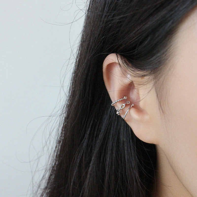 4 pair chain layer ear cuff