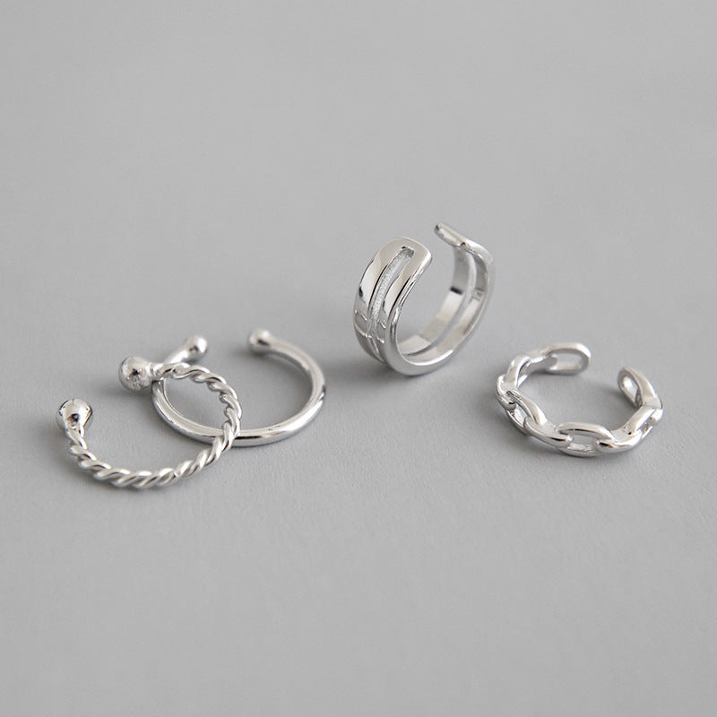4 pair chain layer ear cuff