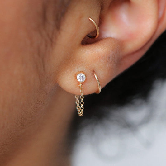 14K filled chain pierce