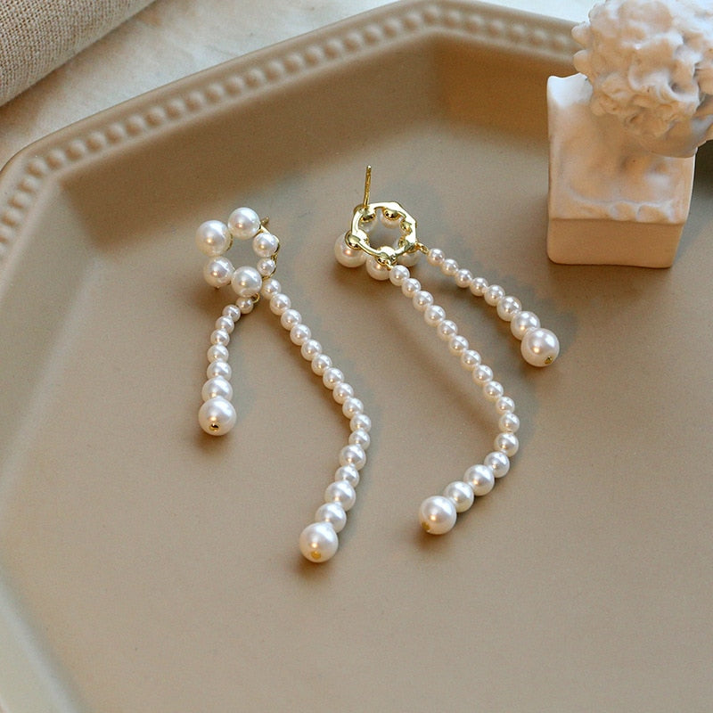 925 pearl tassel pierce