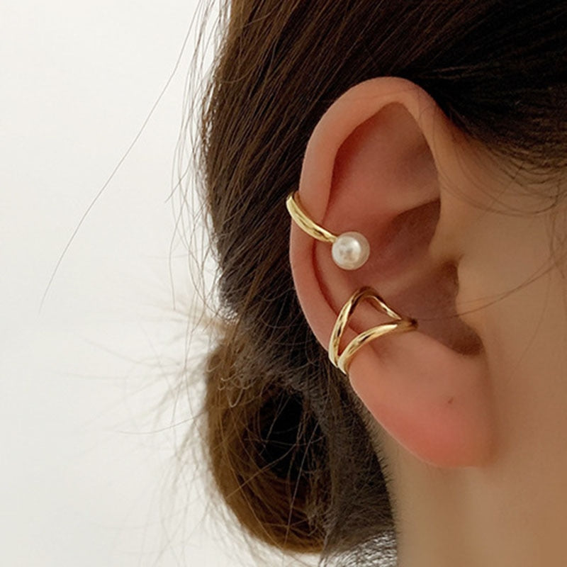Metal geometric circle ear cuff
